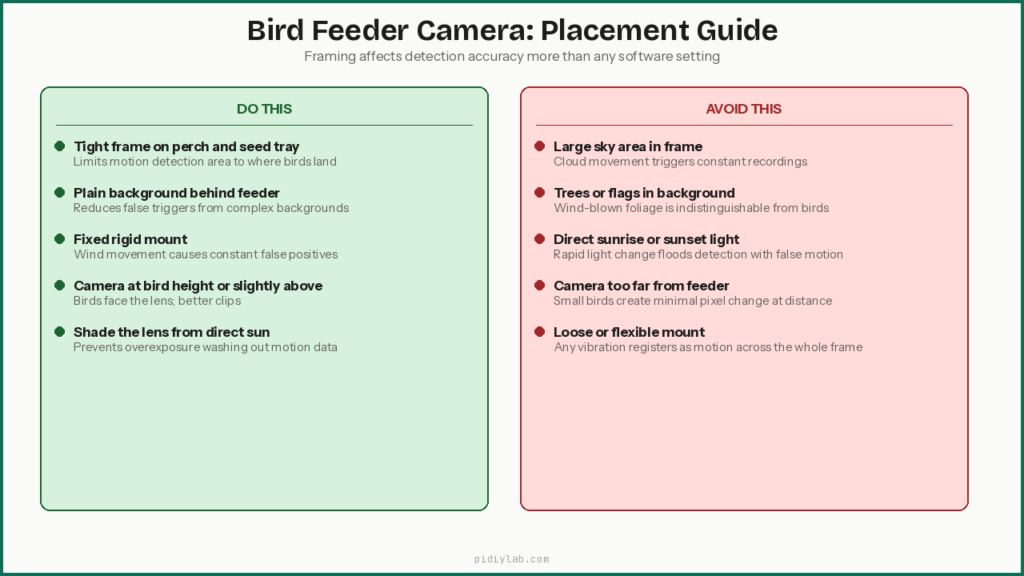 Bird camera placement guide for Raspberry Pi bird feeder camera
